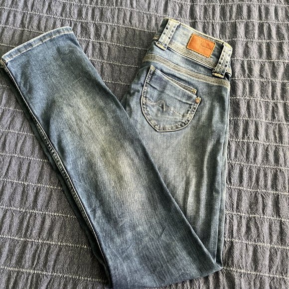 Pepe Jeans Venus Women Pants Low Waist Straight Leg Stretch W 25 L32 - Picture 1 of 12